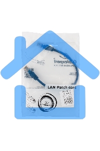 Патч-корд медный UTP Cablexpert PP10-0.25M/B кат.5e, 0.25 м, литой, многожильный (синий)