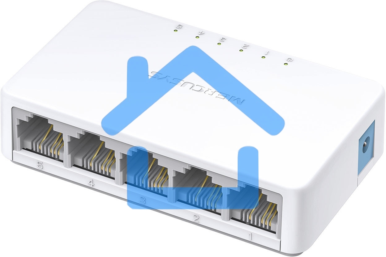 Коммутатор Mercusys MS105, 5 портов Ethernet 100 Мбит/с