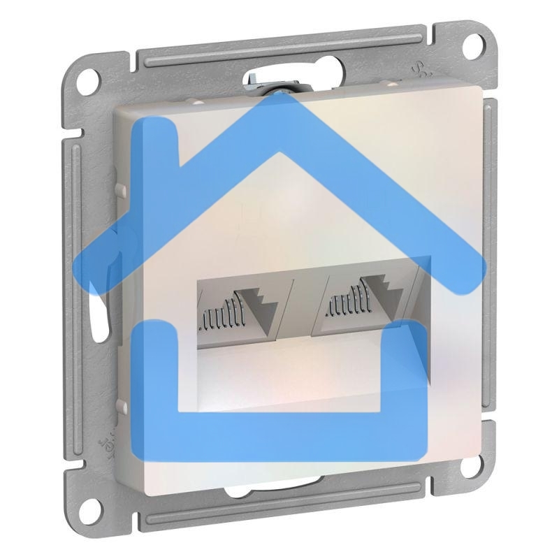Розетка двойная компьютерная RJ45+RJ45, кат.5E, механизм ATN000485 Schneider Electric Жемчуг