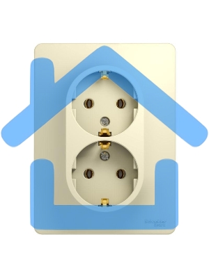 Розетка 2-м СП Glossa с заземл. в сборе беж. SchE GSL000224