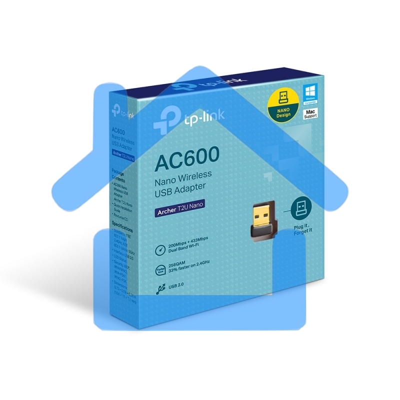 Адаптер TP-LINK Archer T2U NANO AC600 Nano Wi-Fi USB-адаптер