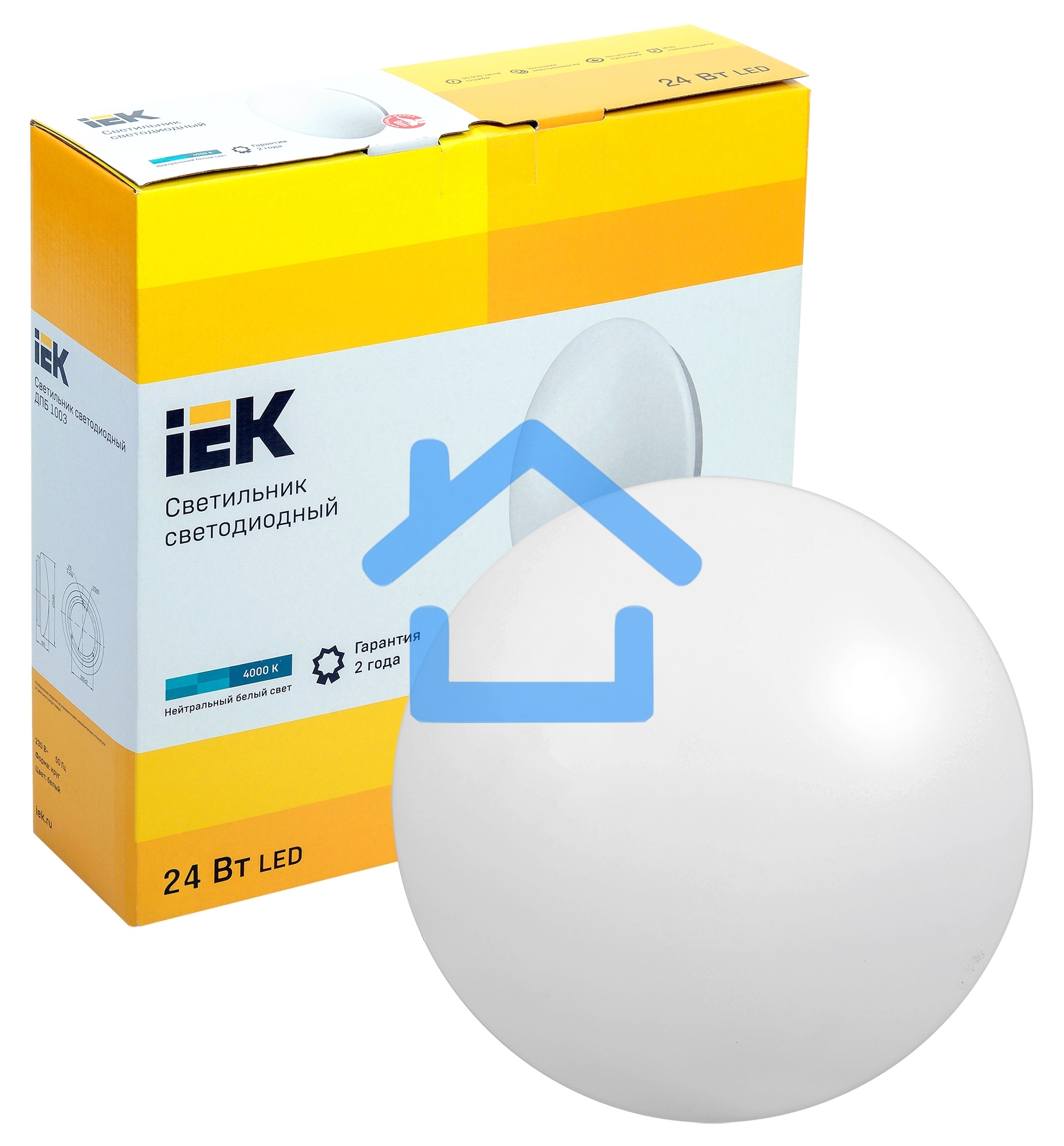 Светильник Iek LDPB0-1003-24-4000-K01 LED ДПБ 1003 24Вт IP20 4000K круг белый диаметр 380 мм, световой поток 1440 Лм