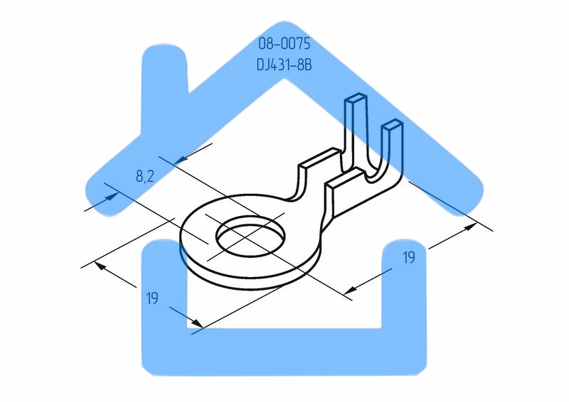 Наконечник кольцевой Rexant, ø8.2 мм, 1.5-1.5 мм² (НК 8-1,0-1,5)