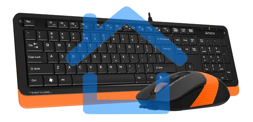 Клавиатура + мышь A4Tech Fstyler F1010 клав:черный/оранжевый мышь:черный/оранжевый USB Multimedia