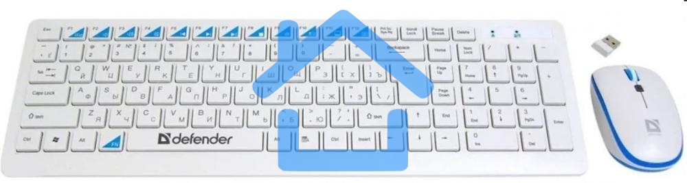 Комплект клавиатура + мышь Defender Skyline 895 Nano W (белый) Кл:104, 1000/1500/2000dpi