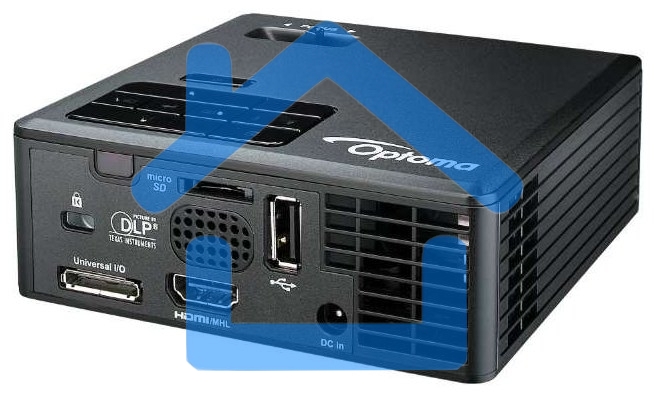 Проектор Optoma ML750e (DLP, LED, WXGA 1280x800, 700Lm, 15000:1, HDMI, USB, MHL, MicroSD, 1x1W speaker, 3D Ready, led 20000hrs, черный, 0.38kg)