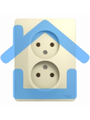 Розетка 2-м СП Glossa 16А IP20 без заземл. беж. SchE GSL000220