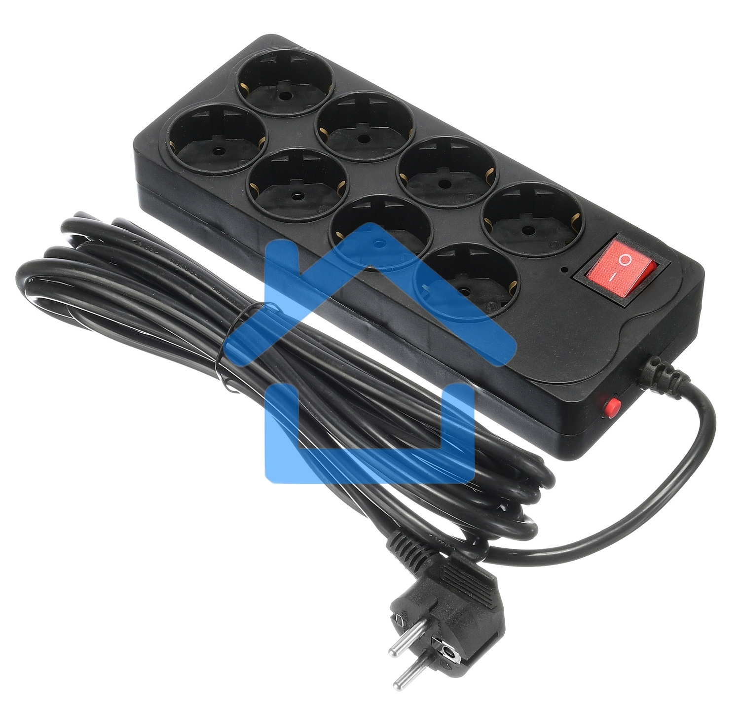 Сетевой фильтр Buro 800SH-5-B 5м (8 розеток) черный (коробка)