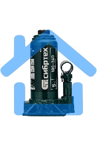 Домкрат гидравлический Сибртех бутылочный, 5т, 180-340мм, в пласт. кейсе