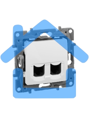 Двойная розетка RJ 45 - категория 5е - UTP - Etika - белый