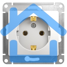 Механизм розетки 1-м СП Glossa 16А с заземл. бел. SchE GSL000143
