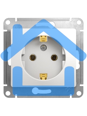 Механизм розетки 1-м СП Glossa 16А с заземл. бел. SchE GSL000143