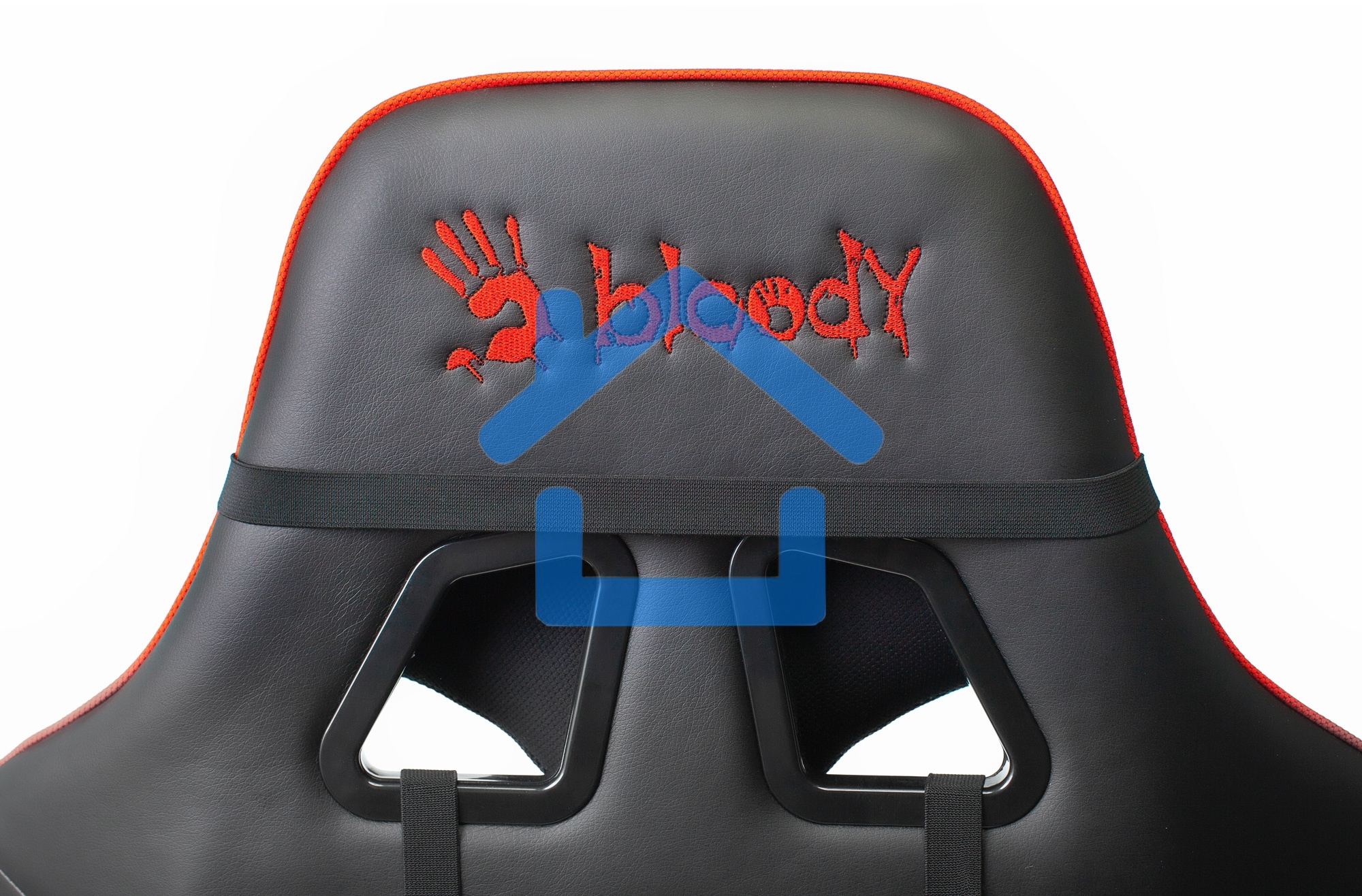 Кресло игровое A4Tech Bloody GC-400, черный/красный, крестовина пластик