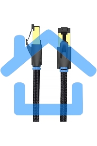 Патч-корд Vention прямой SFTP cat.8 RJ45 - 0,5м. черный Тканевая оплетка