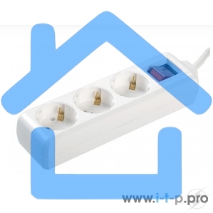 Удлинитель 3х1.5м с заземл. 16А IP20 У03К с выкл. ПВС 3х1 ИЭК WYP10-16-03-01-ZK-17
