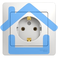 Розетка 1-м СП Glossa 16А с заземл. в сборе бел. SchE GSL000142