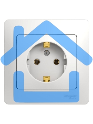 Розетка 1-м СП Glossa 16А с заземл. в сборе бел. SchE GSL000142