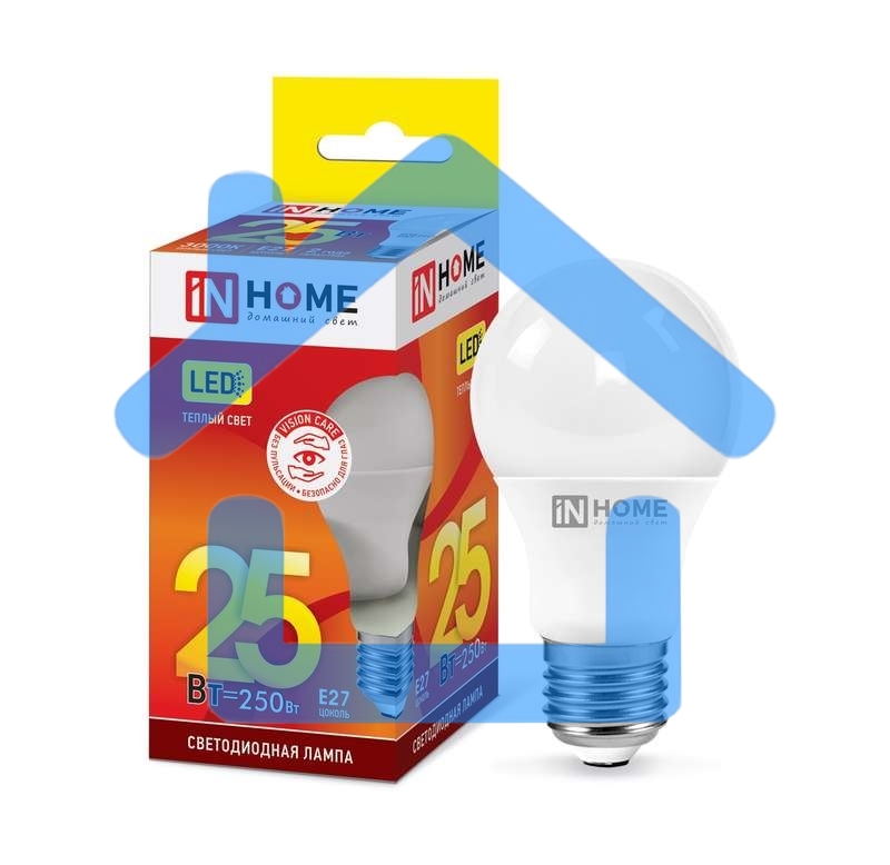 Лампа светодиодная IN HOME LED-A65-VC 25Вт 230В Е27 3000К 2250Лм 4690612024066
