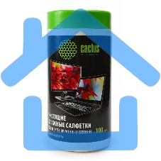Салфетки Cactus CS-T1001 Туба с чистящими салфетками для экранов и оптики, 100 шт