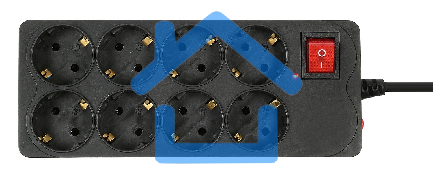 Сетевой фильтр Buro 800SH-5-B 5м (8 розеток) черный (коробка)