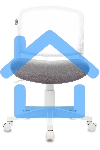 Кресло детское Бюрократ CH-W296NX белый TW-15 Neo Grey сиденье серый, сетка/ткань, крестов. пластик, пластик белый