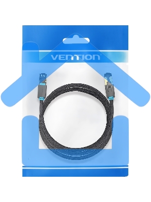 Патч-корд Vention прямой SFTP cat.8 RJ45 - 0,5м. черный Тканевая оплетка