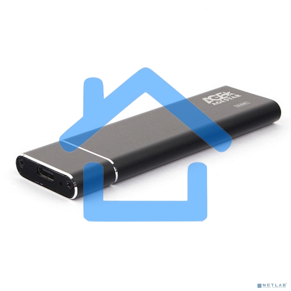 Внешний корпус AgeStar USB 3.1 Type-C M.2 NVME (M-key) AgeStar 31UBNV5C черный, алюминий, черный