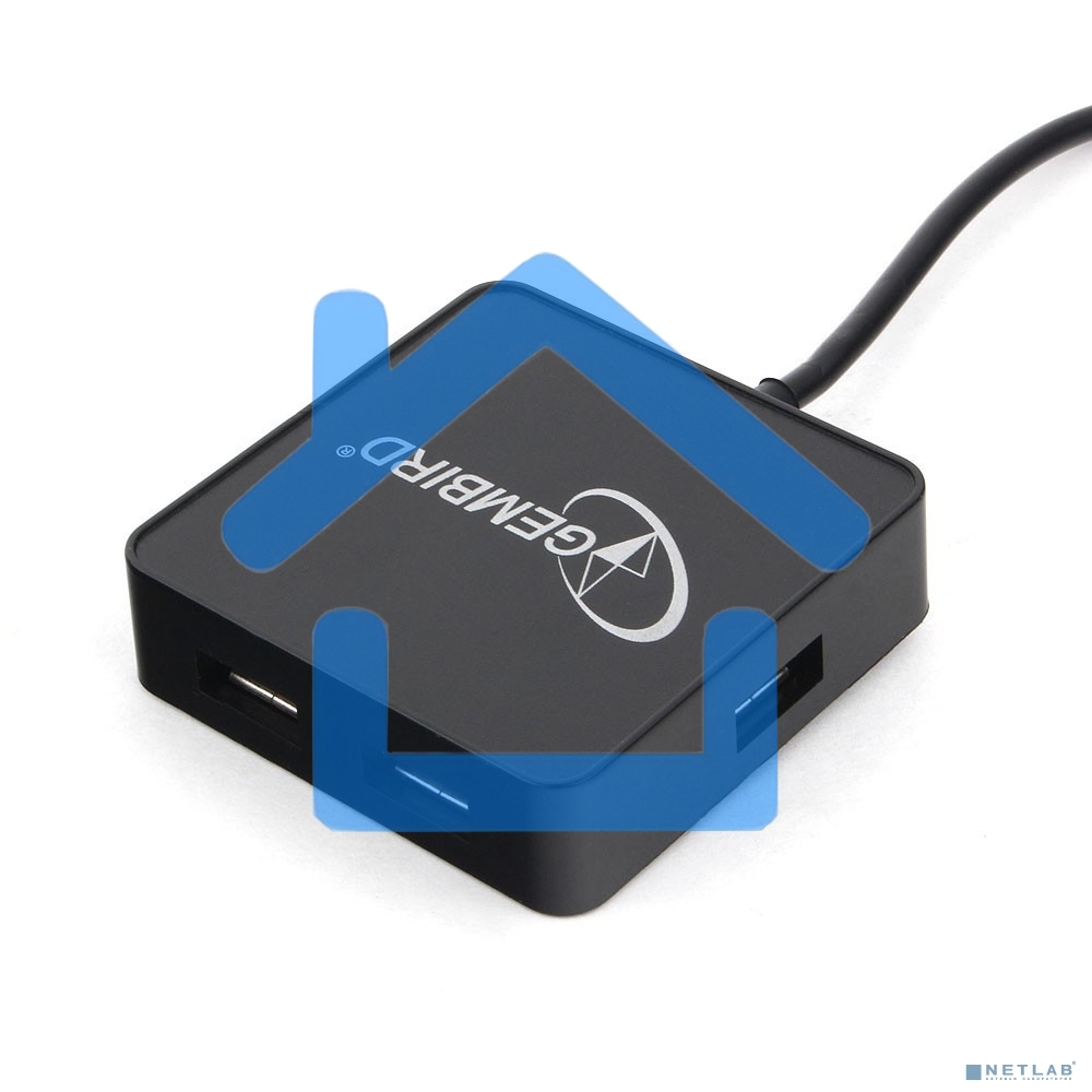 Концентратор USB 2.0 Gembird UHB-242, 4 порта, блистер, черный