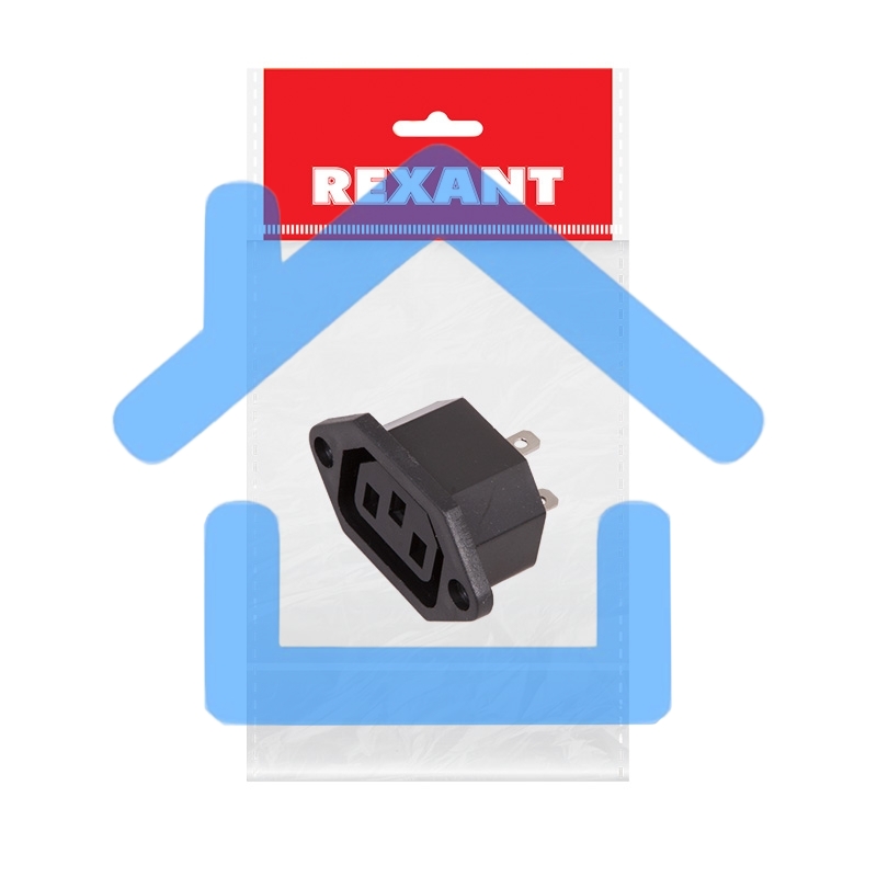 Сетевое гнездо на корпус (1 шт. ) (пакет БОПП) Rexant