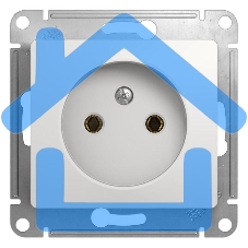 Механизм розетки 1-м СП Glossa 16А IP20 без заземл. бел. SchE GSL000141