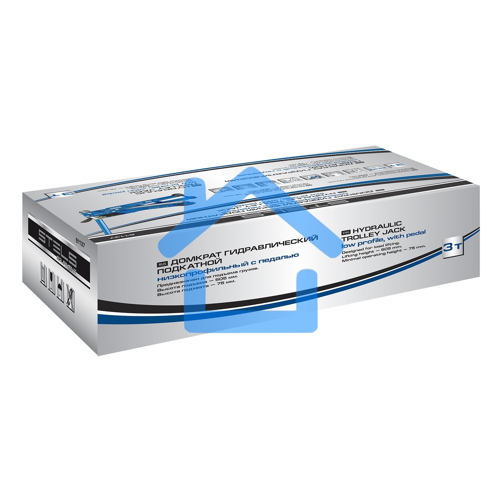 Домкрат STELS QUICK LIFT 51137 гидравлический подкатной, быстр,подъем, 3т
