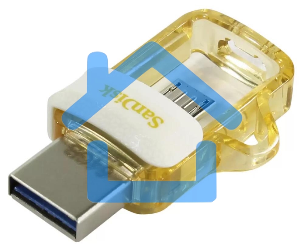 Флешка USB R/W R/W 64Gb SanDisk Ultra Android Dual Drive OTG, m3.0/USB 3.0, White-Gold