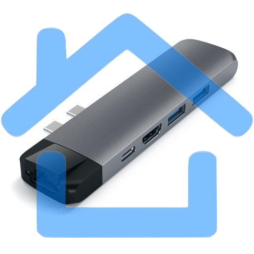 Хаб USB Satechi Aluminum Pro Hub with Ethernet для 2016/2017 MacBook Pro 13” и 15”. серый космос.