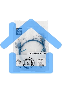 Патч-корд медный UTP Cablexpert PP10-0.5M/B кат.5e, 0.5м, литой, многожильный (синий)