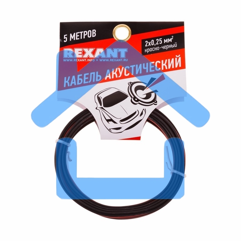 Кабель акустический Rexant 2х0,25 мм², красно-черный, мини-бухта 5 м