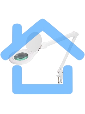 Лупа на струбцине Rexant, круглая, 5D, с подсветкой 72 SMD, сенсорный регулятор яркости, белая