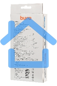 Сетевой фильтр Buro 800SH-5-B 5м (8 розеток) черный (коробка)