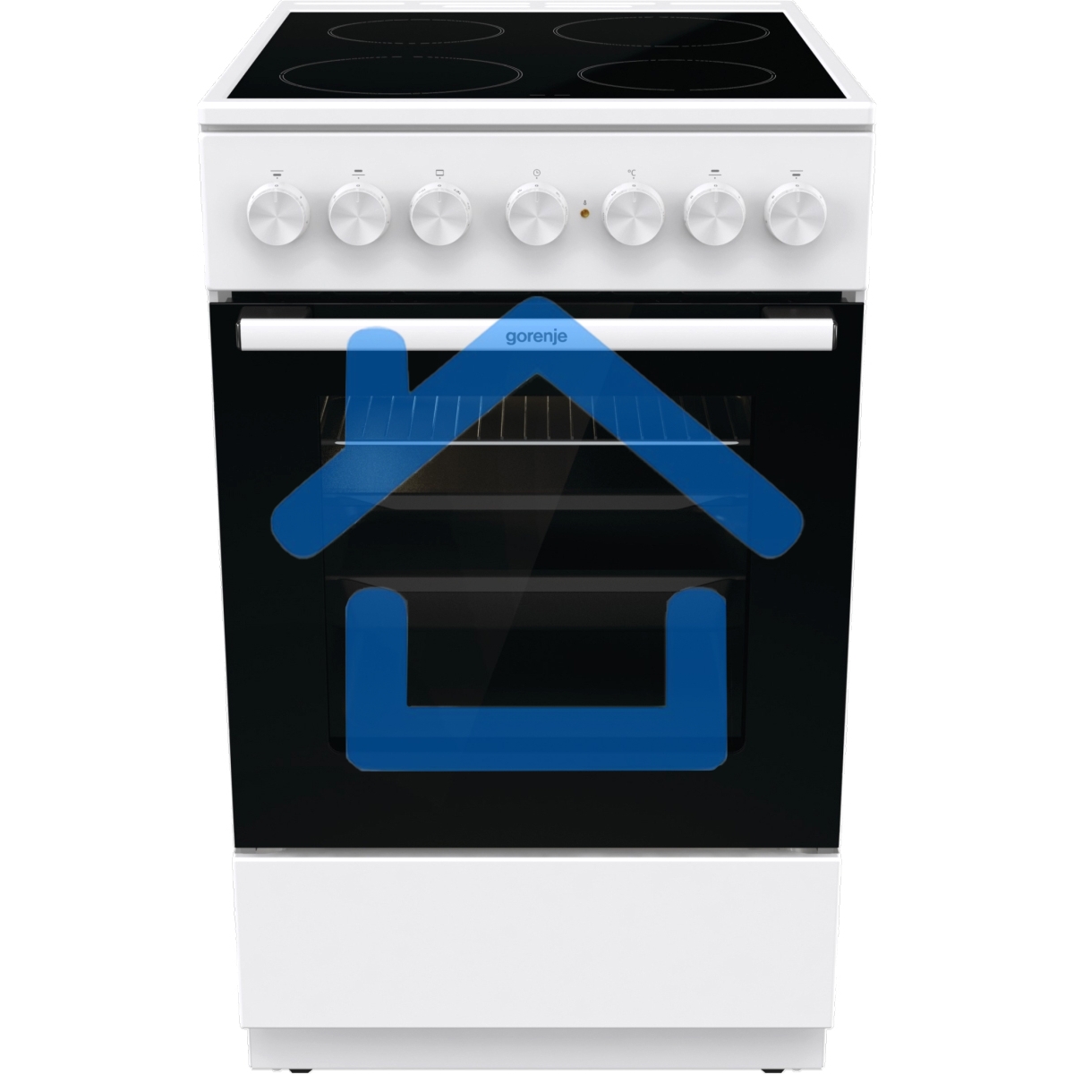 Плита электрическая Gorenje GEC5B41WG белый, конфорок 4 электрических, духовка 62 л, 50 см x 85 см x 59.4 см