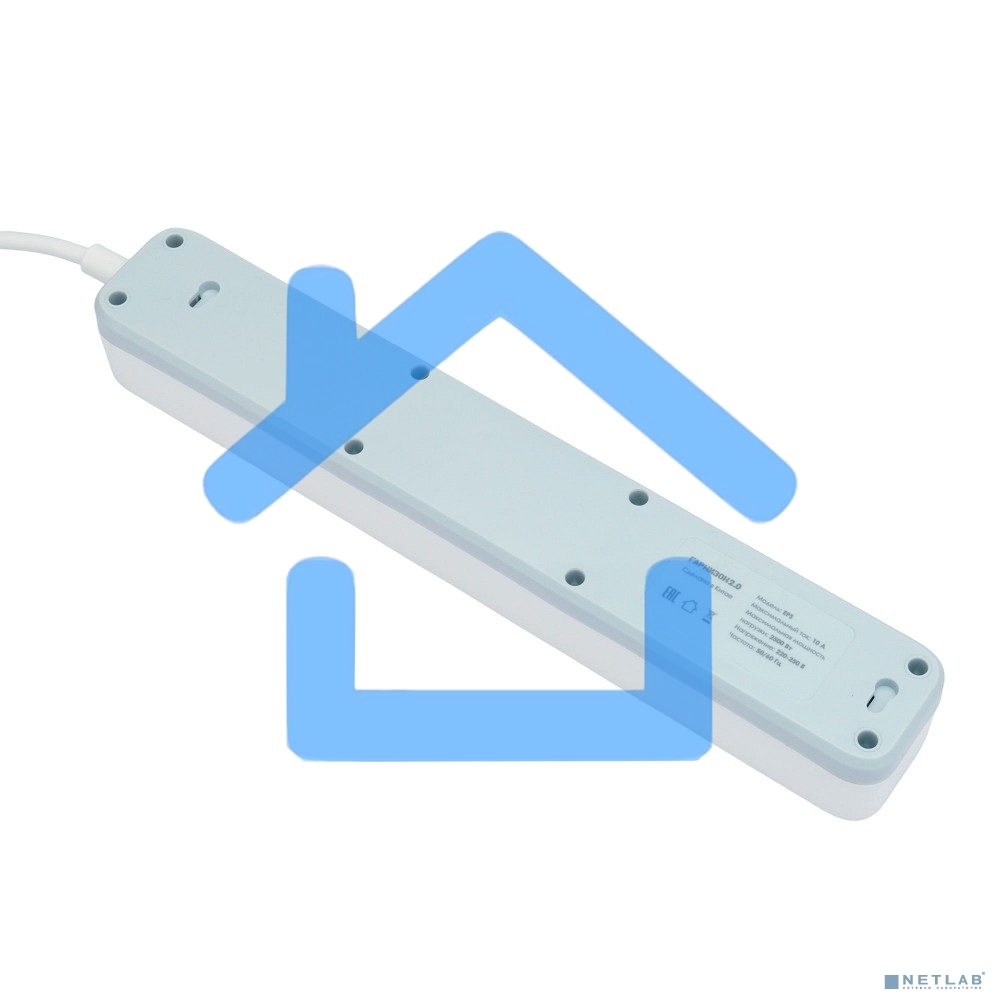 Сетевой фильтр Гарнизон 2.0 Мультипорт EPS-4-U3-W-2, 4 р, 10А, 3xUSB, 2м, ур.защиты 2+, белый, пакет