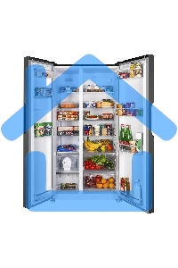 Холодильник Maunfeld MFF177NFB черный глянц. двухкамерный 263/170л морозилка сбоку, No Frost, Side by Side