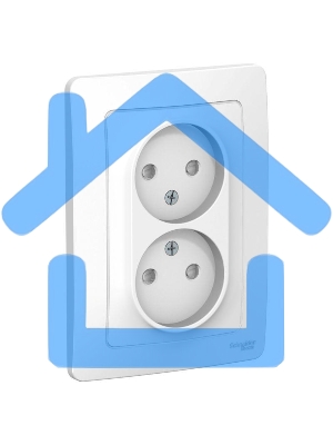 Розетка 2-м СП BLANCA 16А 250В защ. шторки без заземл. бел. SchE BLNRS000121