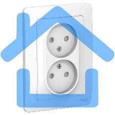 Розетка 2-м СП BLANCA 16А 250В защ. шторки без заземл. бел. SchE BLNRS000121 Розетка 2-м СП BLANCA 16А 250В защ. шторки без заземл. бел. SchE BLNRS000121