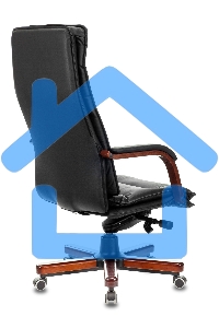 Кресло руководителя Бюрократ T-9927WALNUT/BLACK черный, кожа, крестовина дерево