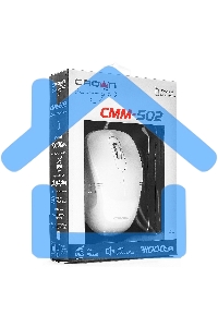 Мышь проводная Crown CMM-502 белый, 1000 dpi, USB, кнопки - 3
