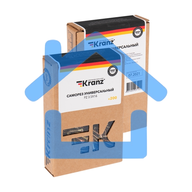 Саморез универсальный KRANZ 3.5х16, желтый цинк, упаковка поставщика ( 32 000 шт. )