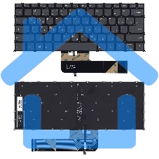 Клавиатура для ноутбука Lenovo Flex 5-14 серая с подсветкой