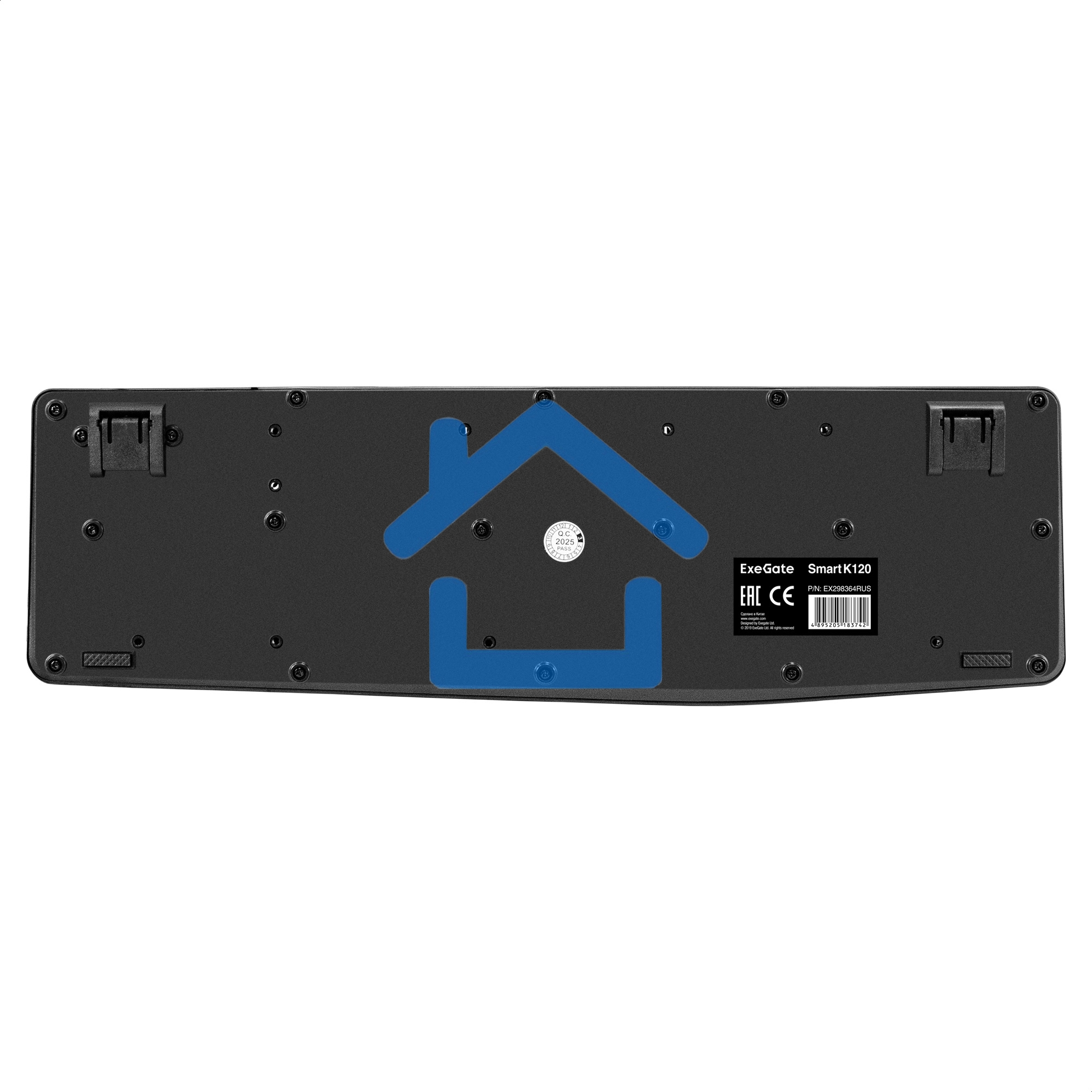 Клавиатура ExeGate EX298364RUS Smart K120 (USB, полноразмерная, влагозащищенная, 104кл., Enter большой, длина кабеля 1,6м, черная, RTL)