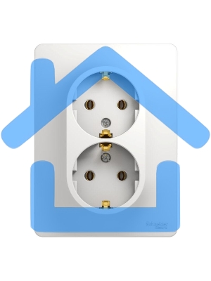 Розетка 2-м СП Glossa с заземл. в сборе бел. SchE GSL000124