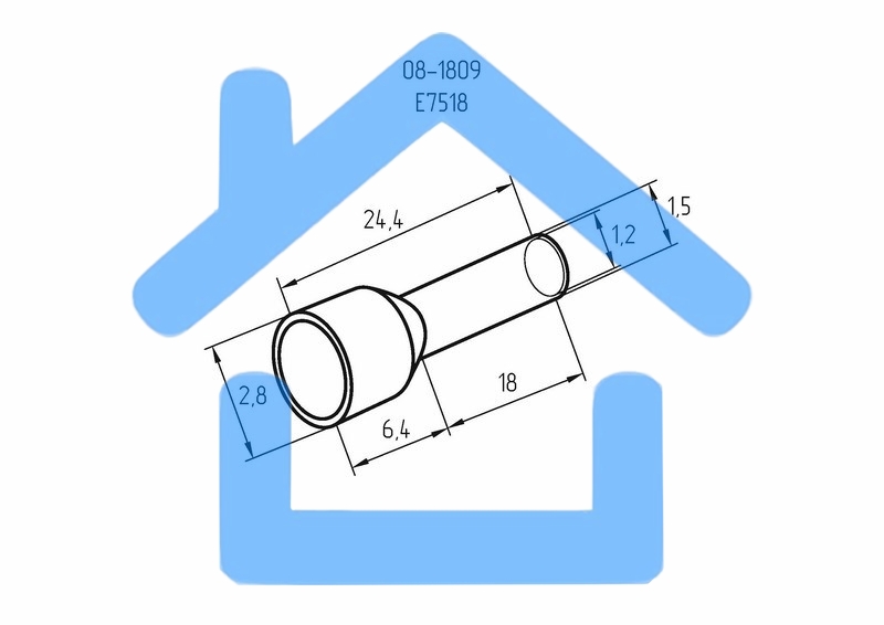 Наконечник штыревой втулочный изолированный F-18 мм 0.75 мм² (НШВи 0.75-18) синий Rexant