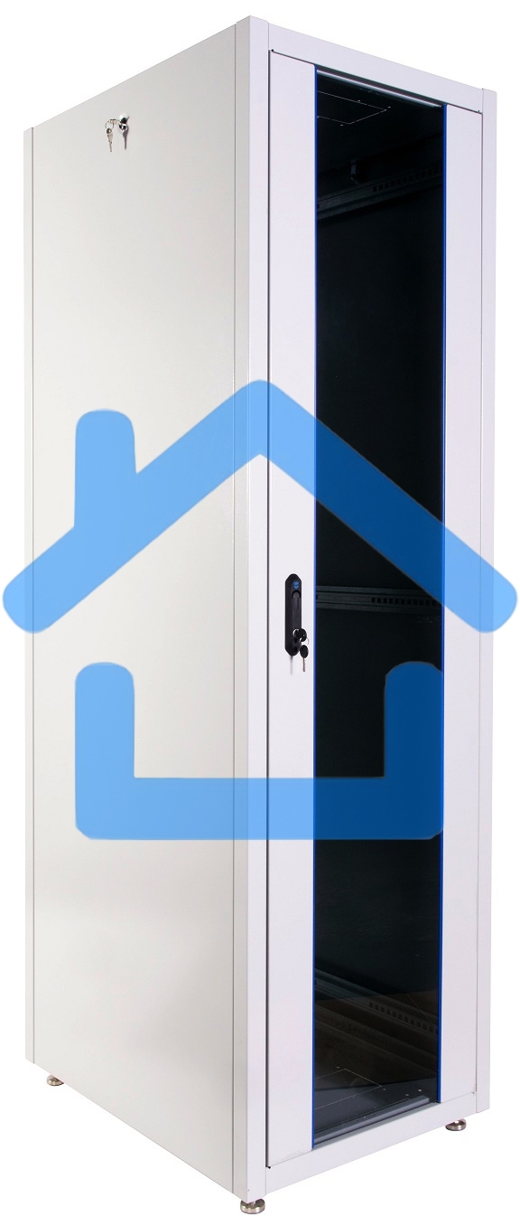 Шкаф телекоммуникационный напольный ЭКОНОМ 42U (800 × 1000) дверь стекло, дверь металл